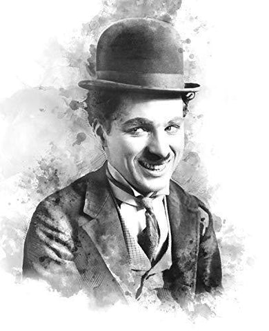 Charlie Chaplin Portrait The Tramp Watercolor Art Print